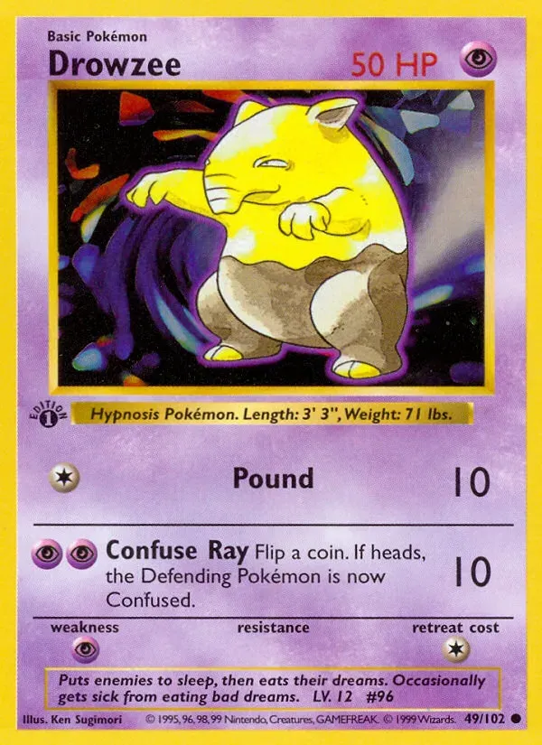 Base Set 英語版 Drowzee 49 カード表面