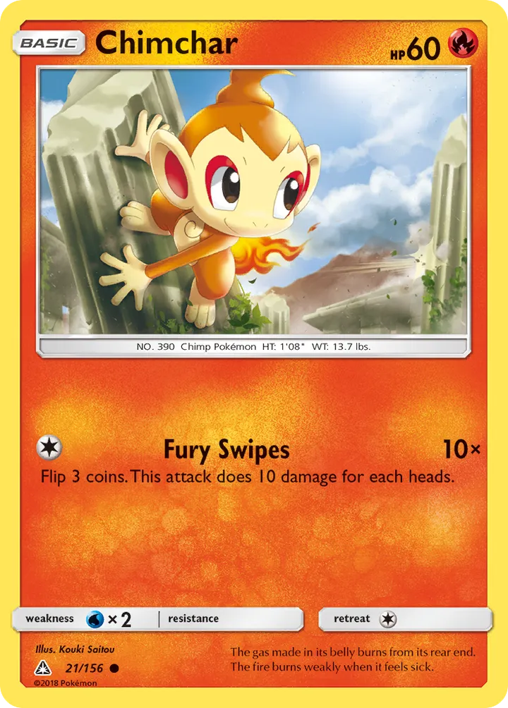 Sun & Moon—Ultra Prism 영어판 Chimchar 21 카드 앞면