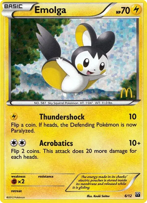 McDonald's Collection 2012 英語版 Emolga 6 カード表面