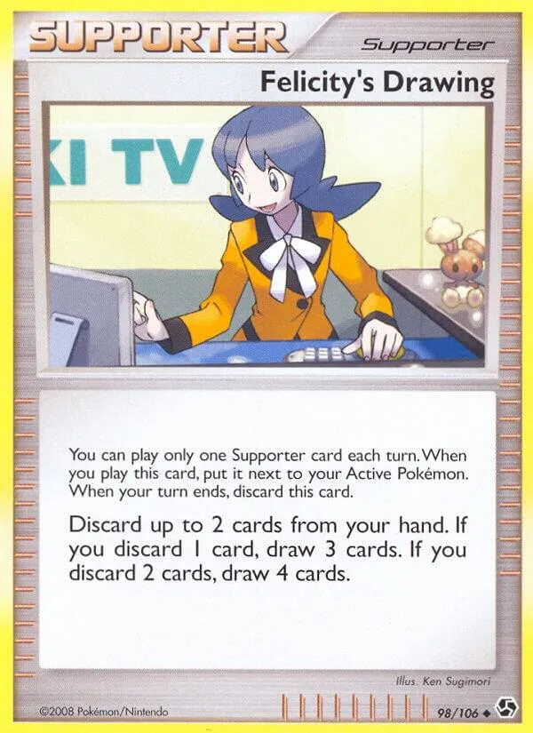 Diamond & Pearl—Great Encounters 英語版 Felicity's Drawing 98 カード表面