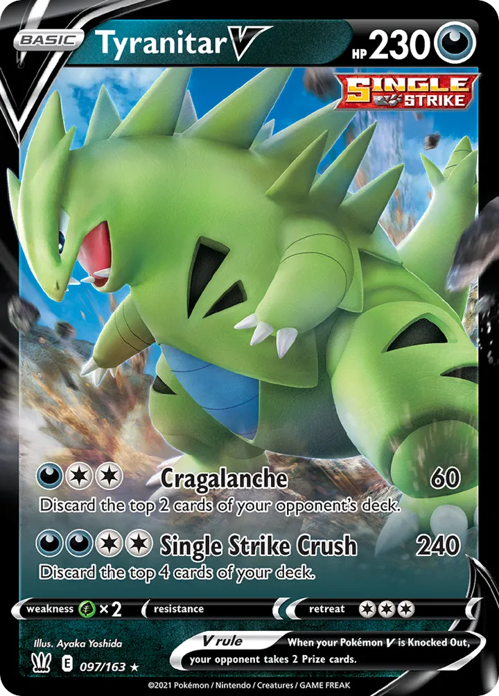 Sword & Shield—Battle Styles 英語版 Tyranitar V 97 カード表面