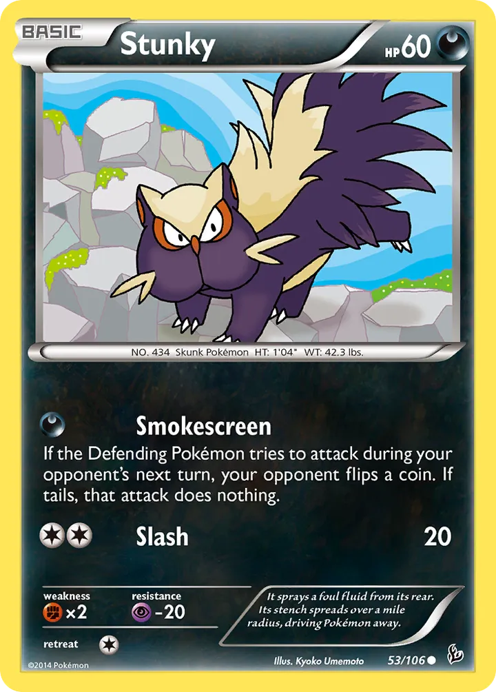 XY—Flashfire 英語版 Stunky 53 カード表面