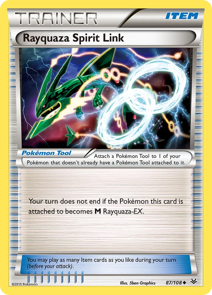 XY—Roaring Skies 英語版 Rayquaza Spirit Link 87 カード表面