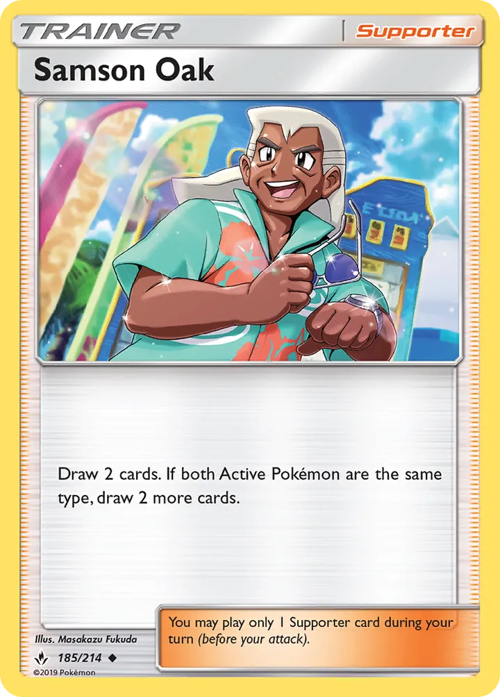 Sun & Moon—Unbroken Bonds 영어판 Samson Oak 185 카드 앞면