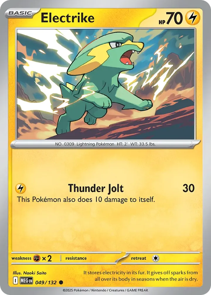 Mega Evolution 영어판 Electrike 49 카드 앞면