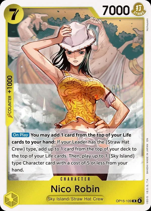 Adventure on Kami's Island 영어판 Nico Robin OP15-109 카드 앞면