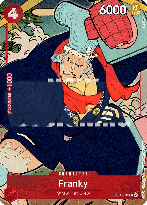 Straw Hat Crew 英語版 Franky ST01-010 · パラレル 2 カード表面
