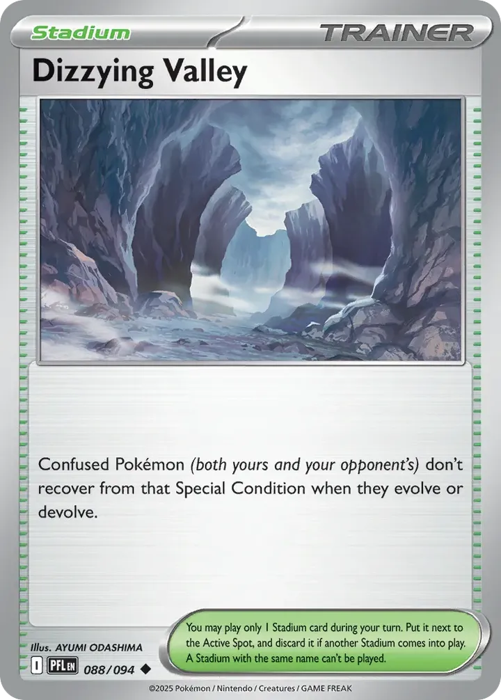 Mega Evolution—Phantasmal Flames 영어판 Dizzying Valley 88 카드 앞면