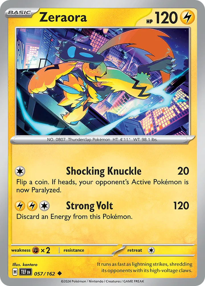 Scarlet & Violet—Temporal Forces 英語版 Zeraora 57 カード表面