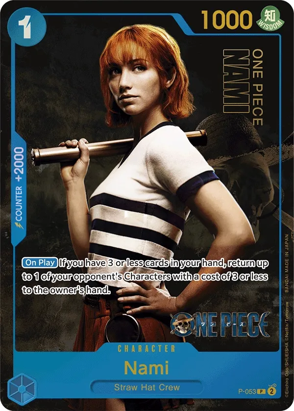 Promotion Cards 英語版 Nami P-053 · パラレル 4 カード表面