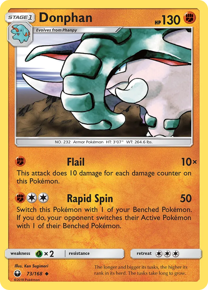 Sun & Moon—Celestial Storm 영어판 Donphan 73 카드 앞면