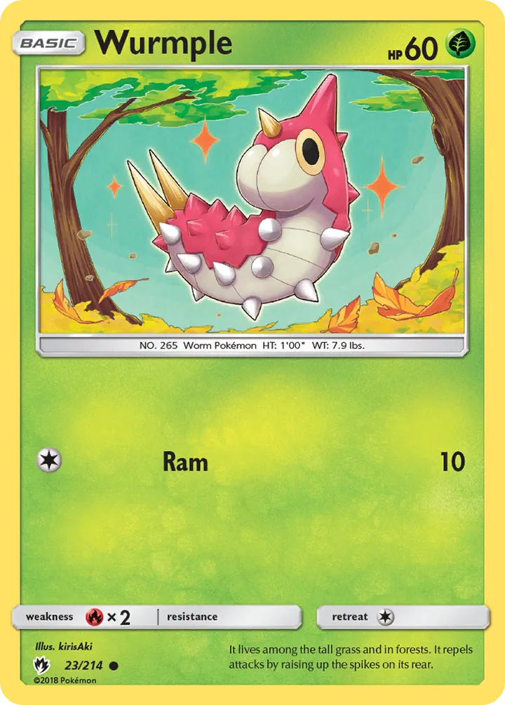 Sun & Moon—Lost Thunder 영어판 Wurmple 23 카드 앞면