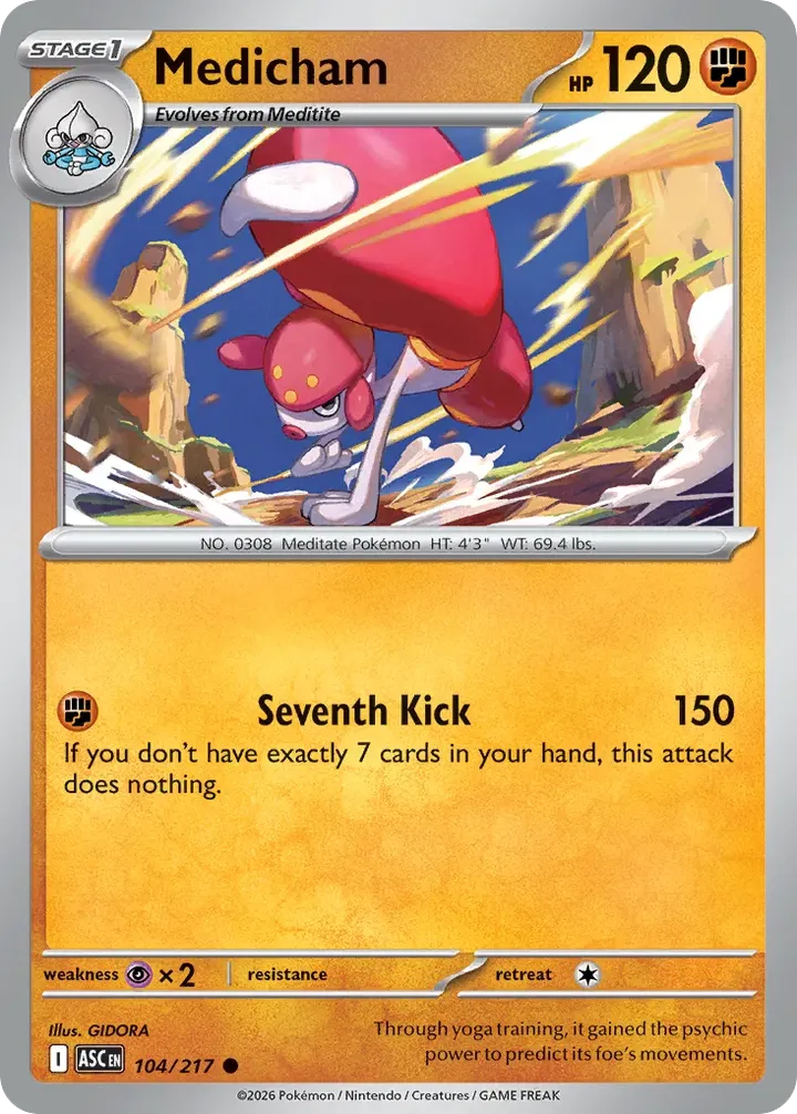 Mega Evolution—Ascended Heroes 영어판 Medicham 104 카드 앞면