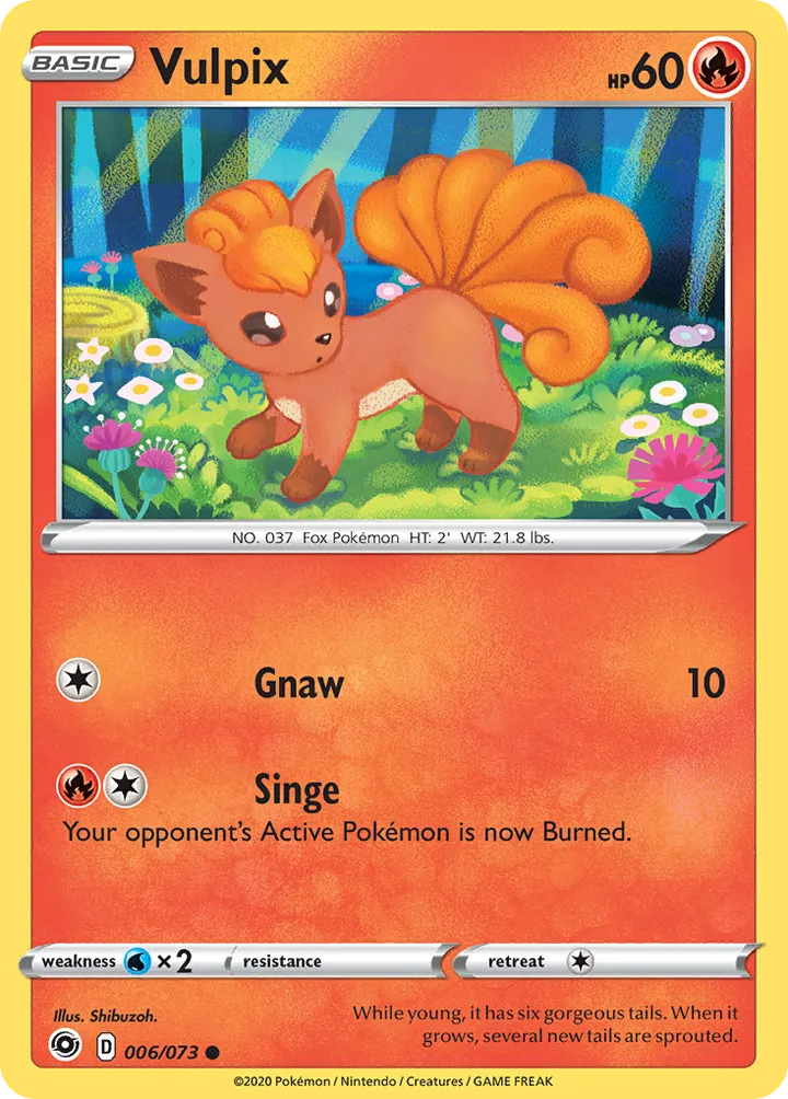 Champion's Path 英語版 Vulpix 6 カード表面