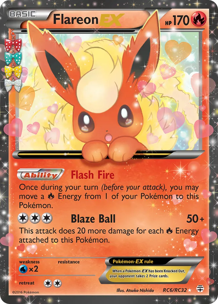 Generations 영어판 Flareon-EX RC6 카드 앞면