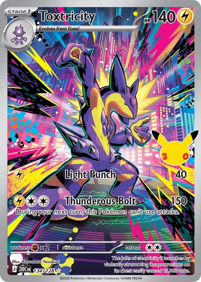 Pokémon TCG: 30th Celebration 英語版 Toxtricity 134 カード表面