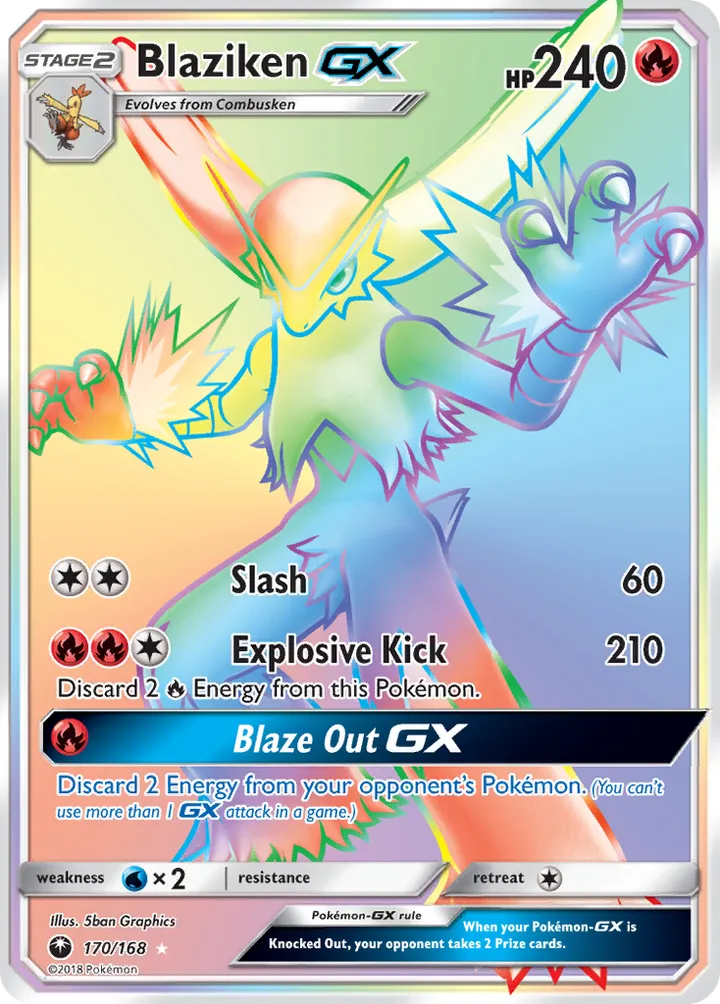 Sun & Moon—Celestial Storm 영어판 Blaziken-GX 170 카드 앞면