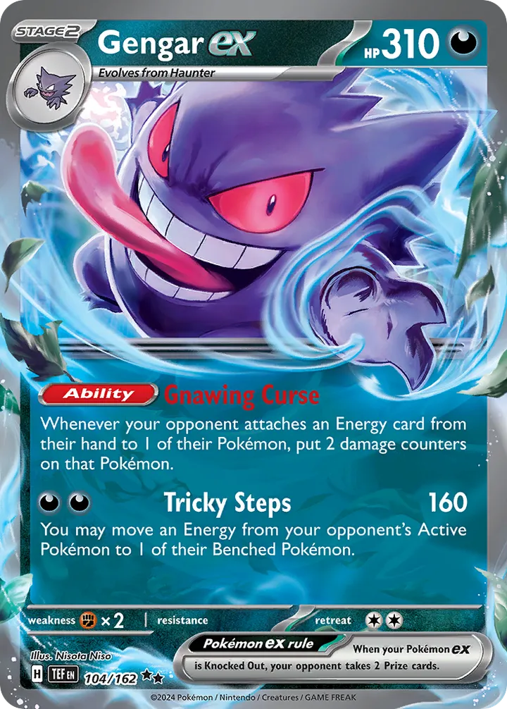 Scarlet & Violet—Temporal Forces 영어판 Gengar ex 104 카드 앞면
