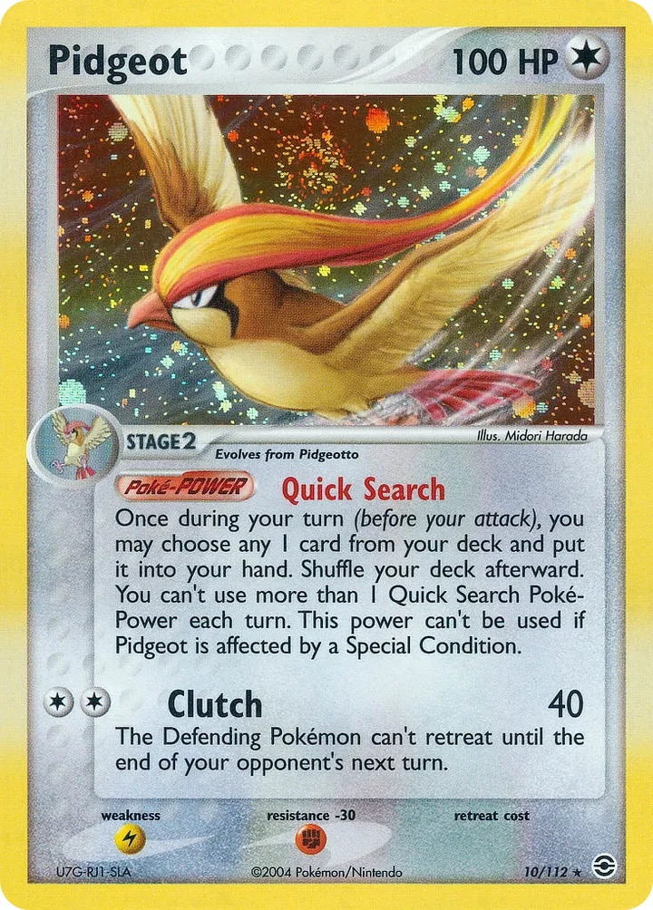 EX FireRed & LeafGreen 英語版 Pidgeot 10 カード表面