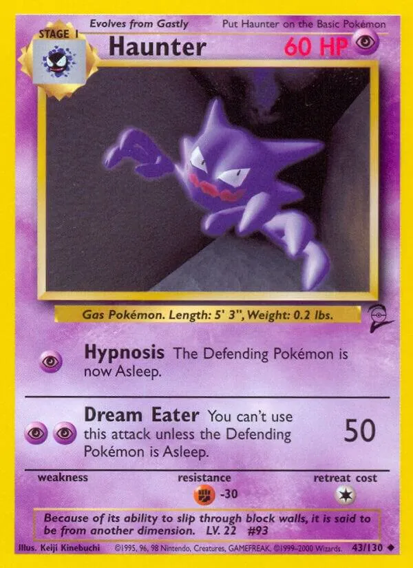 Base Set 2 영어판 Haunter 43 카드 앞면
