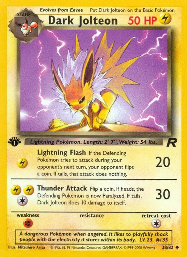 Team Rocket 영어판 Dark Jolteon 38 카드 앞면