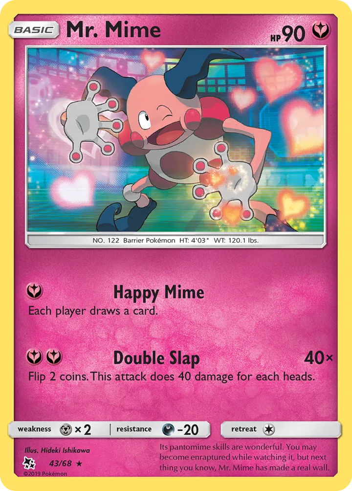 Hidden Fates 영어판 Mr. Mime 43 카드 앞면