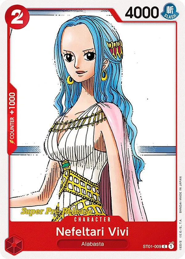 Straw Hat Crew 英語版 Nefeltari Vivi ST01-009 · プレリリース カード表面