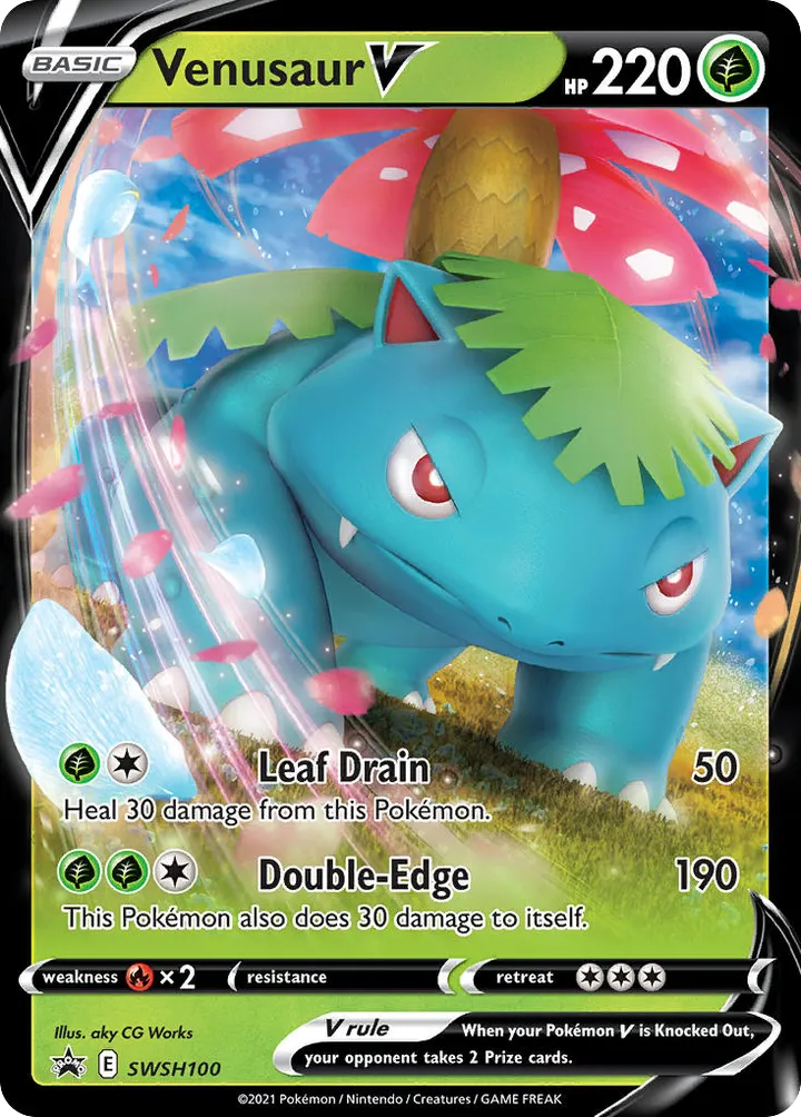 SWSH Black Star Promos 英語版 Venusaur V SWSH100 カード表面