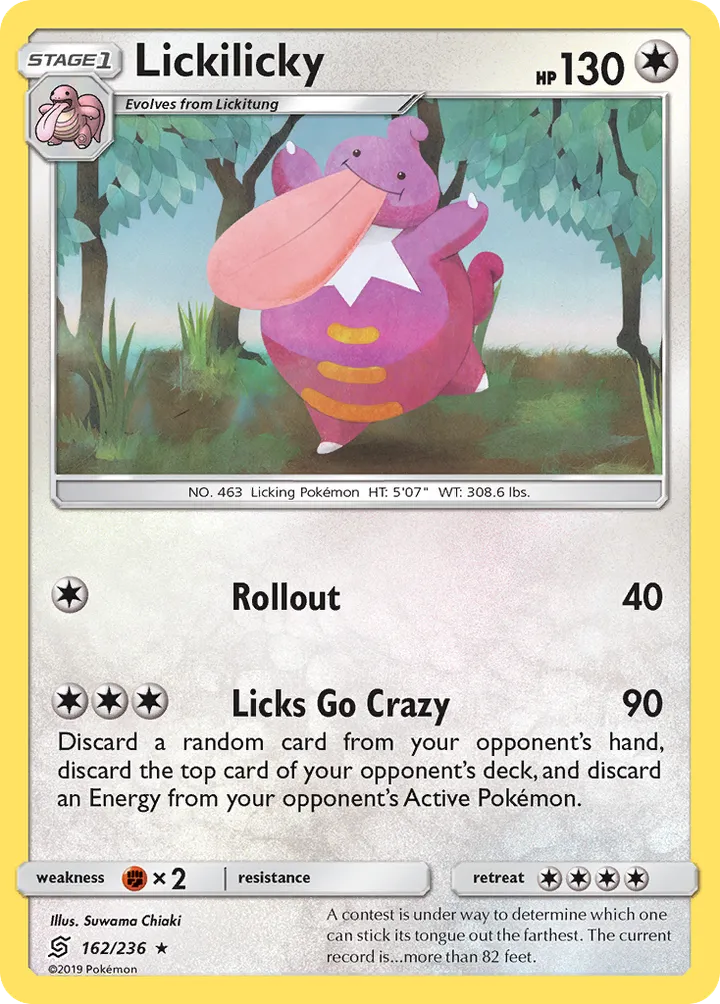 Sun & Moon—Unified Minds 영어판 Lickilicky 162 카드 앞면