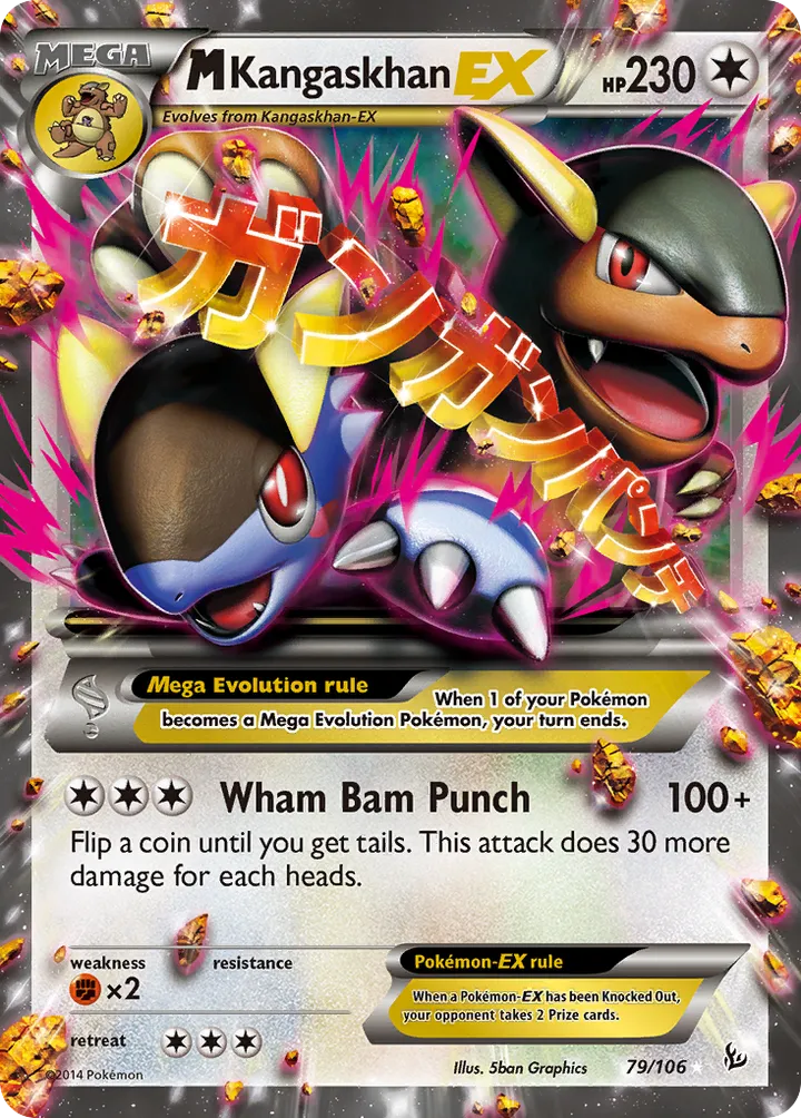 XY—Flashfire 영어판 M Kangaskhan-EX 79 카드 앞면