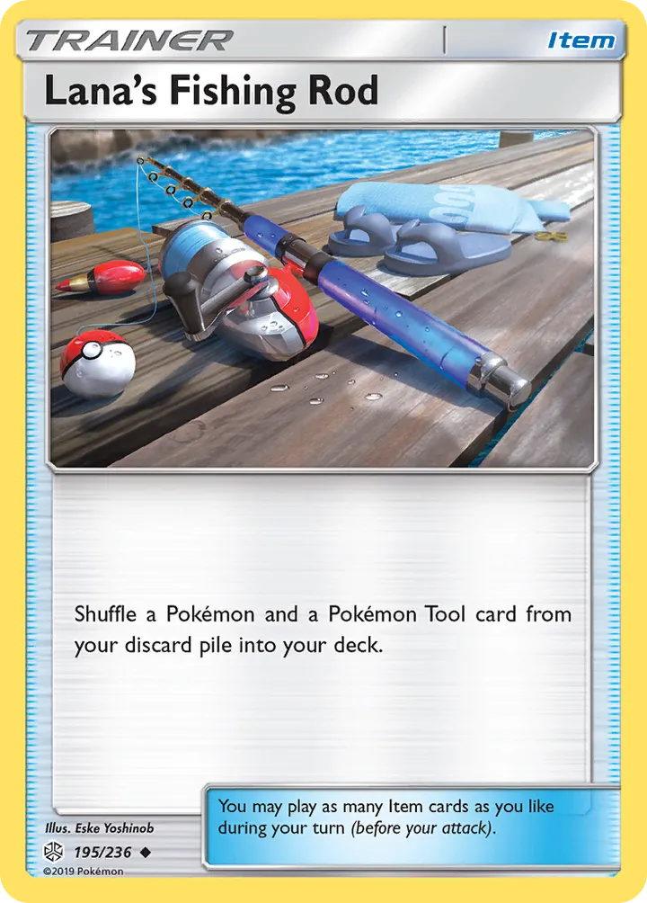 Sun & Moon—Cosmic Eclipse 英語版 Lana's Fishing Rod 195 カード表面