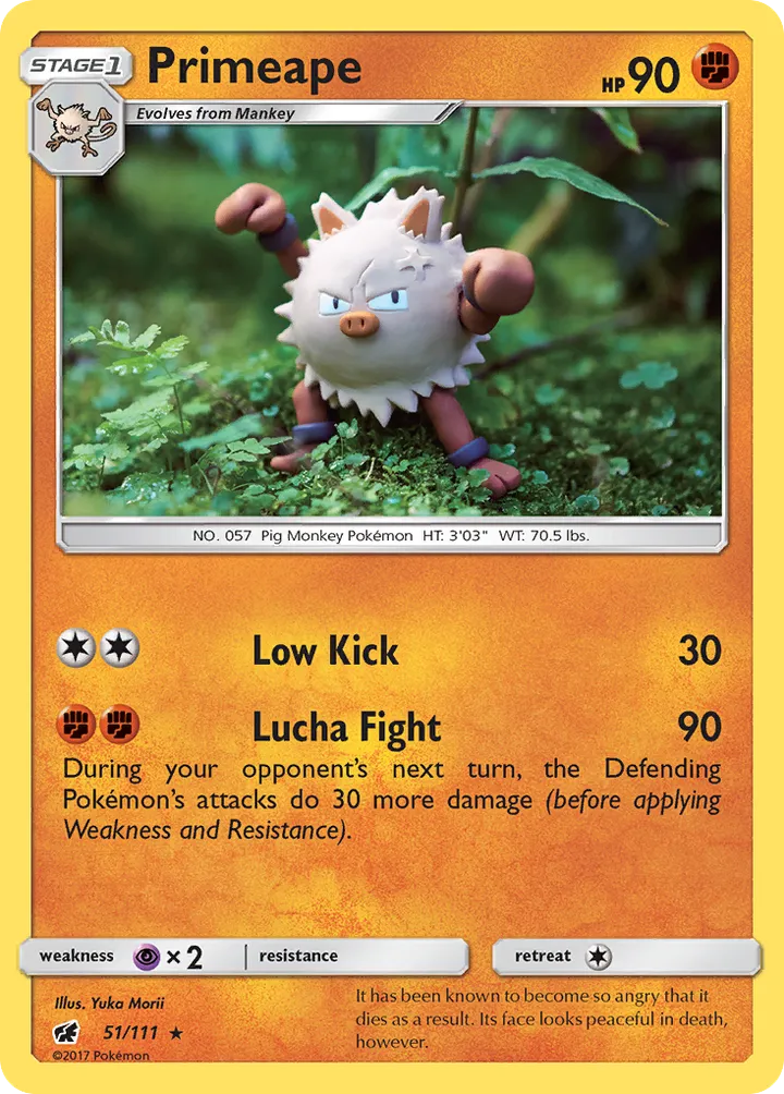 Sun & Moon—Crimson Invasion 영어판 Primeape 51 카드 앞면