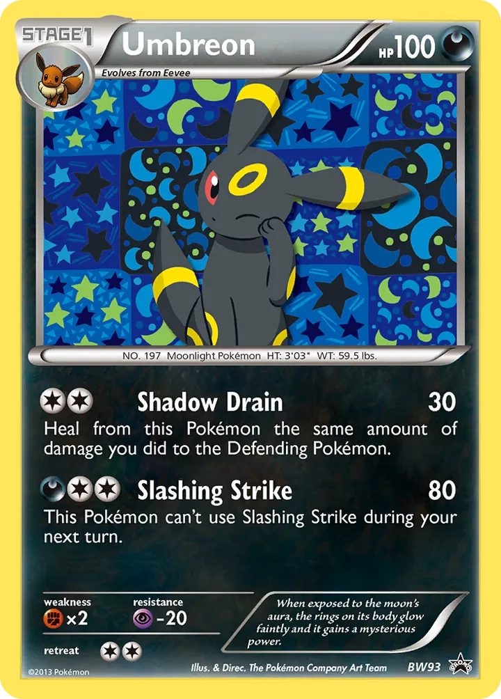 BW Black Star Promos 영어판 Umbreon BW93 카드 앞면