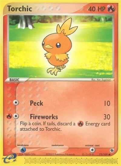 EX Ruby & Sapphire 英語版 Torchic 73 カード表面