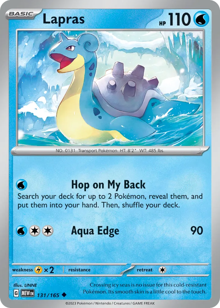 Scarlet & Violet—151 영어판 Lapras 131 카드 앞면