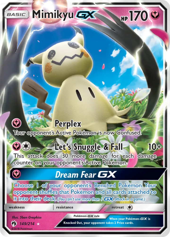 Sun & Moon—Lost Thunder 영어판 Mimikyu-GX 149 카드 앞면
