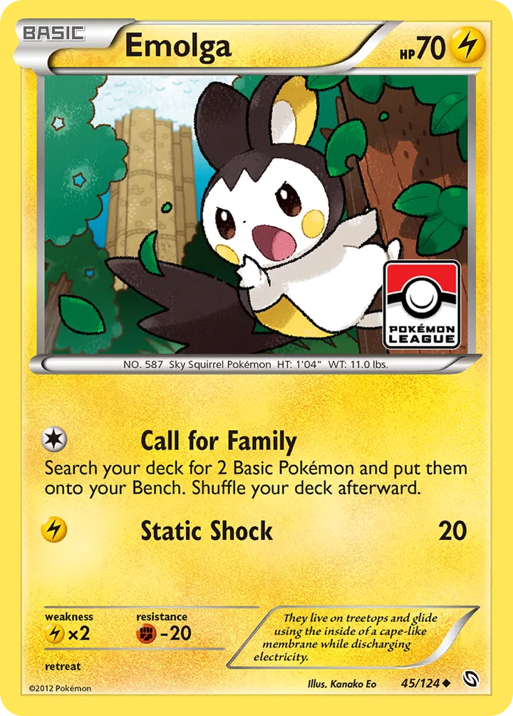 Front of Emolga 45, Black & White—Dragons Exalted English