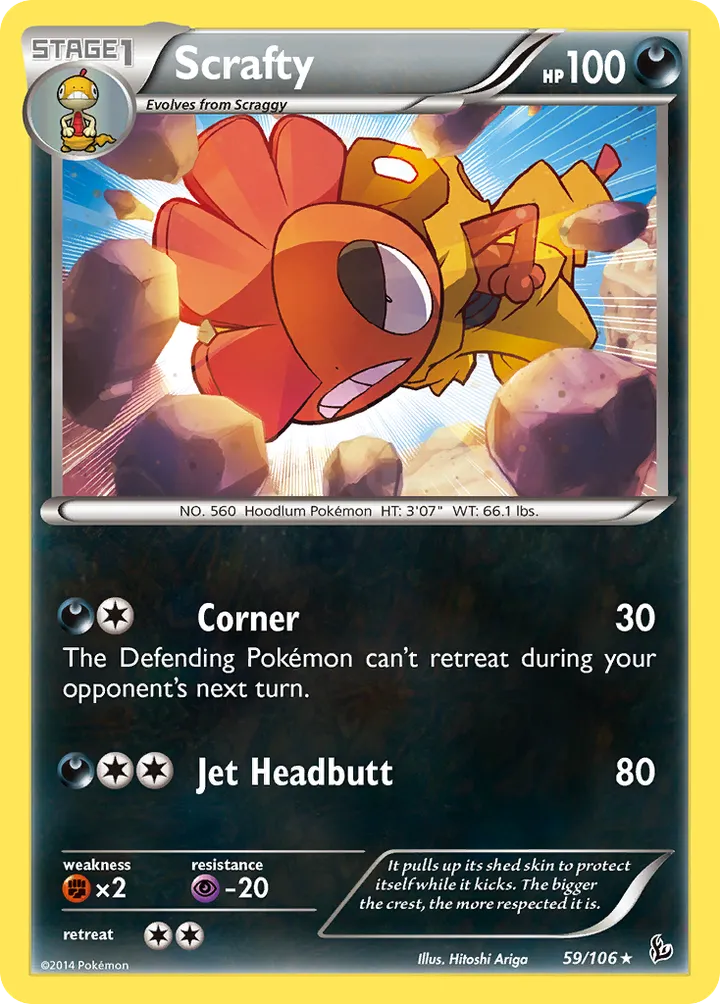 XY—Flashfire 英語版 Scrafty 59 カード表面