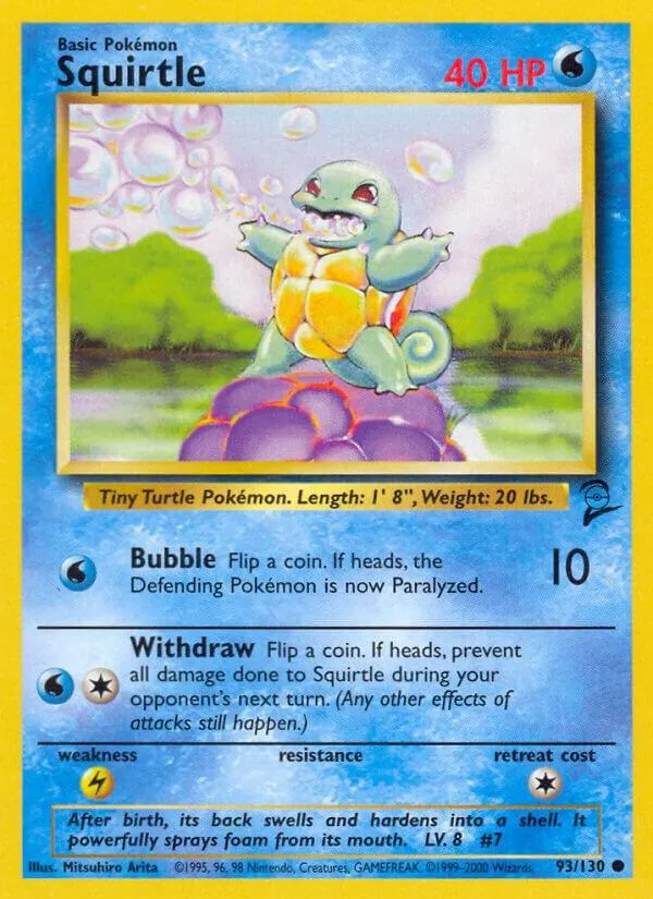 Base Set 2 英語版 Squirtle 93 カード表面
