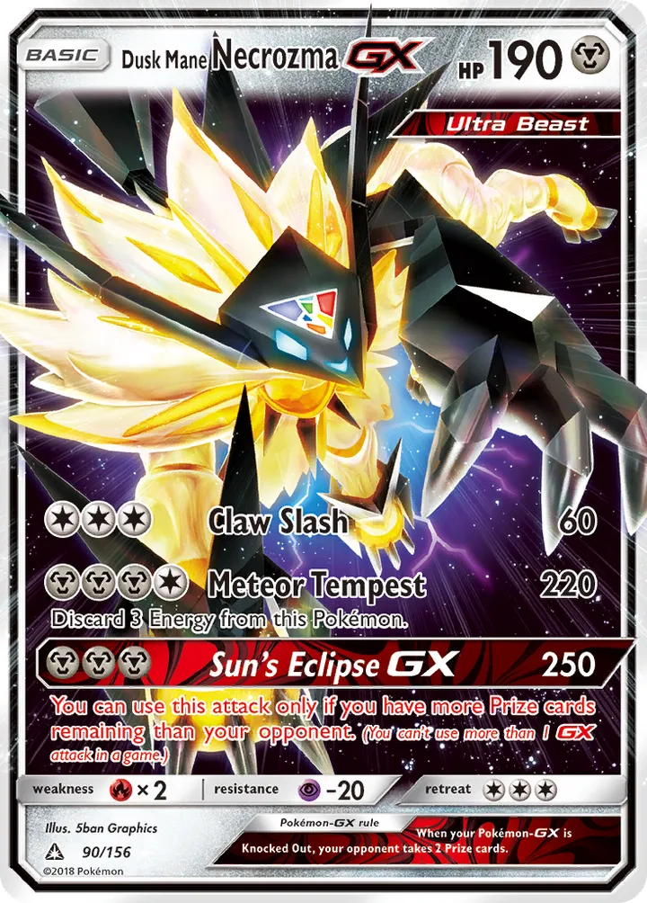 Sun & Moon—Ultra Prism 英語版 Dusk Mane Necrozma GX 90 カード表面