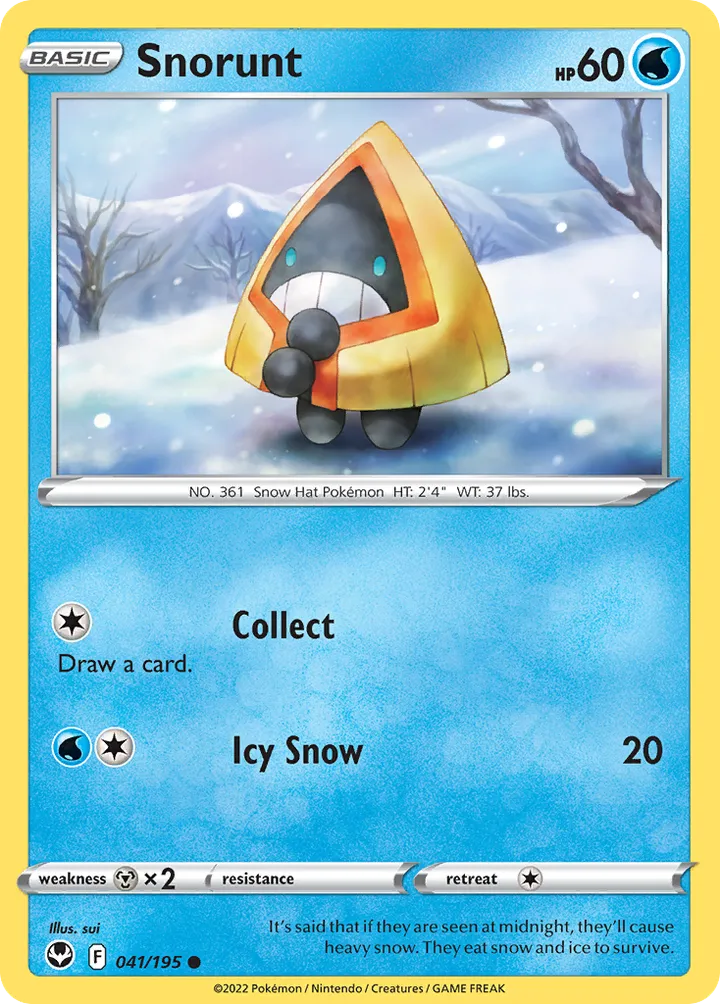 Sword & Shield—Silver Tempest 영어판 Snorunt 41 카드 앞면