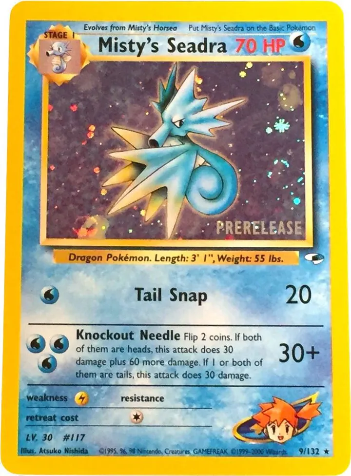 Wizards Black Star Promos 영어판 Misty's Seadra (Prerelease) 9 카드 앞면
