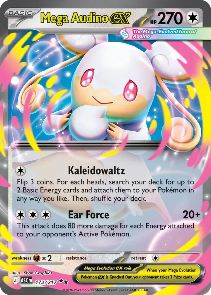 Mega Evolution—Ascended Heroes 영어판 Mega Audino ex 172 카드 앞면