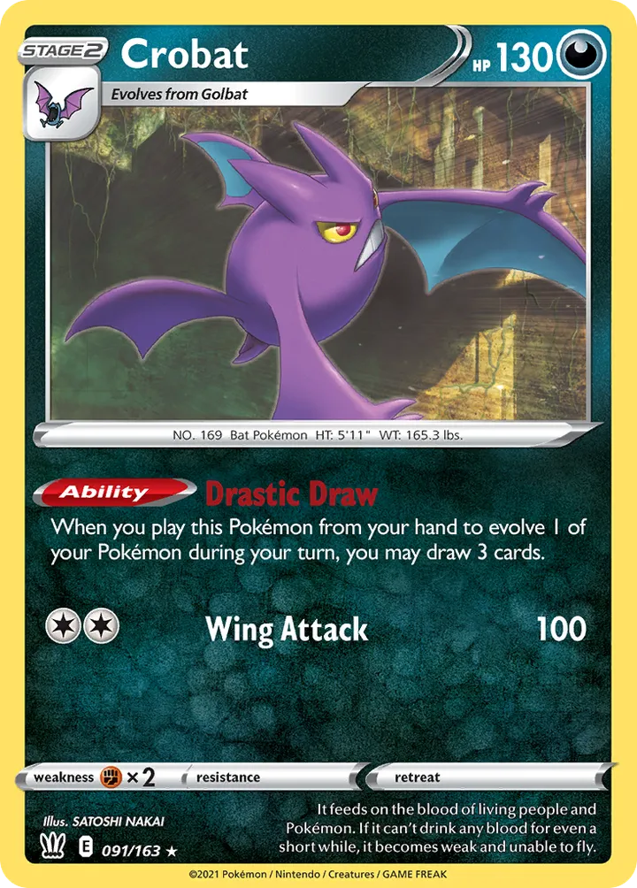Sword & Shield—Battle Styles 영어판 Crobat 91 카드 앞면