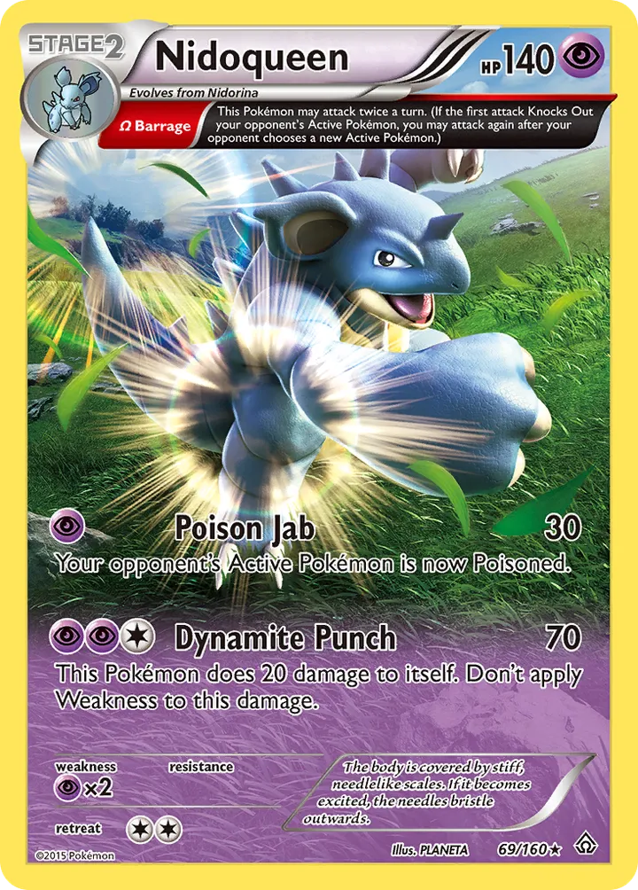 XY—Primal Clash 영어판 Nidoqueen 69 카드 앞면