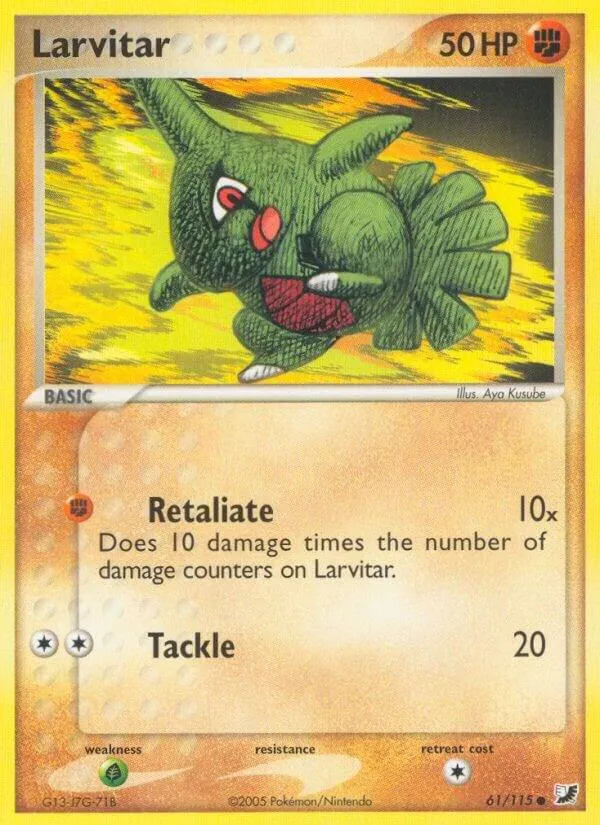 EX Unseen Forces 영어판 Larvitar 61 카드 앞면