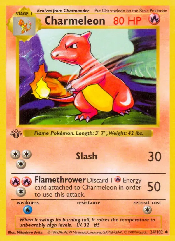 Base Set 英語版 Charmeleon 24 カード表面