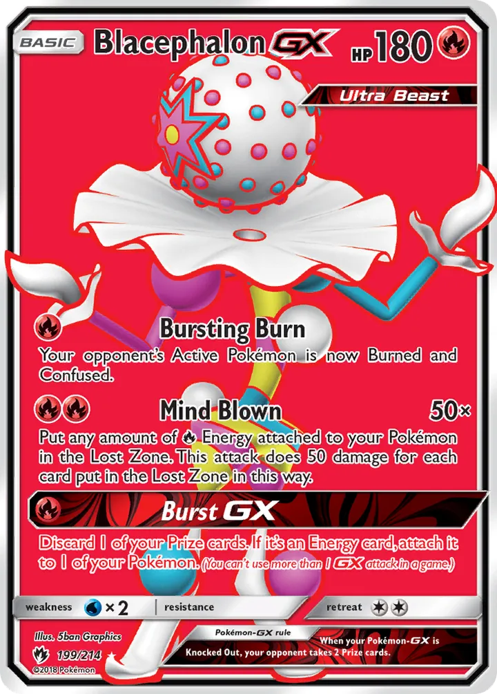 Sun & Moon—Lost Thunder 영어판 Blacephalon-GX 199 카드 앞면