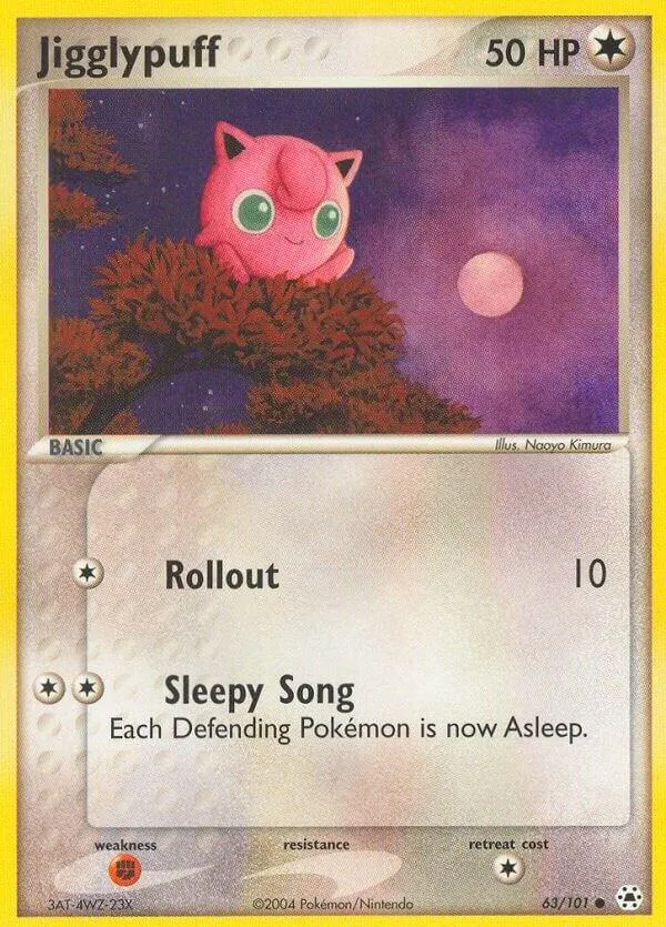 EX Hidden Legends 영어판 Jigglypuff 63 카드 앞면