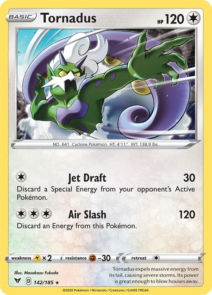 Sword & Shield—Vivid Voltage 영어판 Tornadus 142 카드 앞면